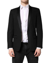 Dolce & Gabbana Black Single Breasted Men Coat MARTINI Blazer -   -  Dolce & Gabbana.